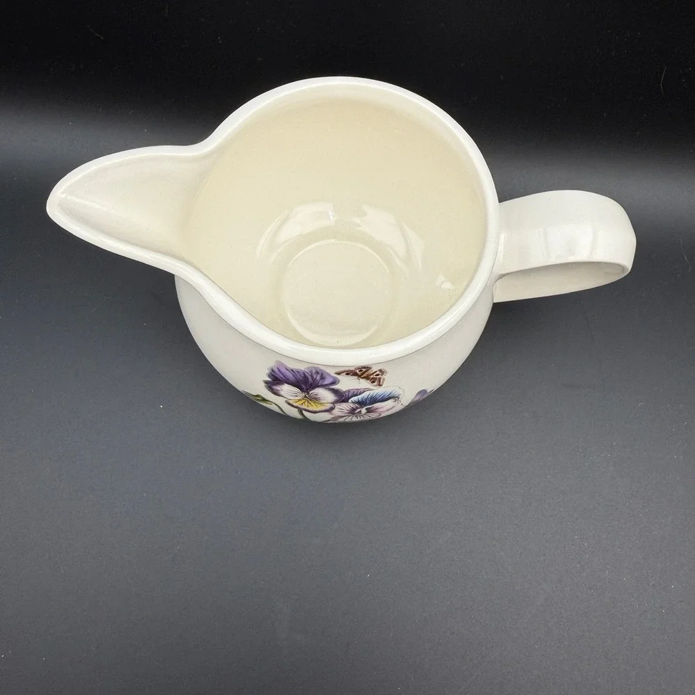 Vintage Portmeirion Botanic Gravy Boat Creamer Pitcher Pansy Large